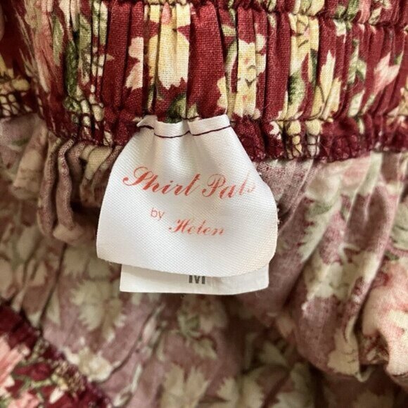 Vintage Floral Skirt Womens M Shirt Pals by Helen Red Cottagecore Modest Button - Picture 4 of 7